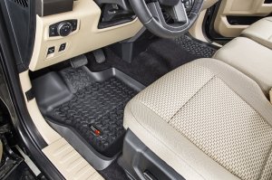 Ford F-150 Floor Liners - Front - Rugged Ridge - Terrain Floor Liner - Black - `15-`21 Ford F-150 Floor Liners - Front - Rugged Ridge - Terrain Floor Liner - Black - `15-`21